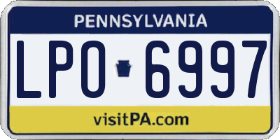 PA license plate LPO6997