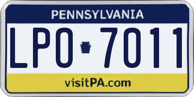 PA license plate LPO7011
