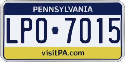 PA license plate LPO7015
