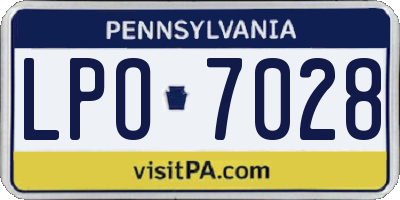 PA license plate LPO7028