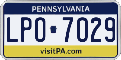 PA license plate LPO7029