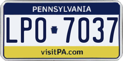 PA license plate LPO7037