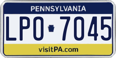 PA license plate LPO7045