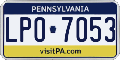 PA license plate LPO7053