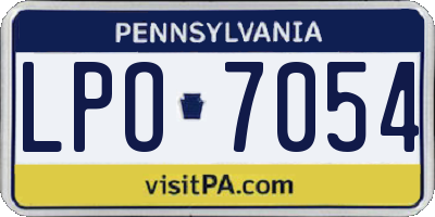 PA license plate LPO7054