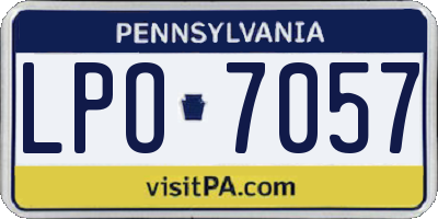 PA license plate LPO7057