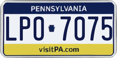 PA license plate LPO7075