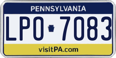 PA license plate LPO7083