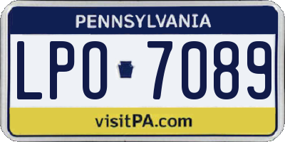PA license plate LPO7089