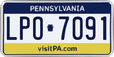 PA license plate LPO7091
