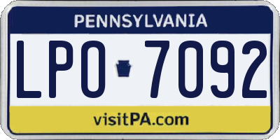 PA license plate LPO7092