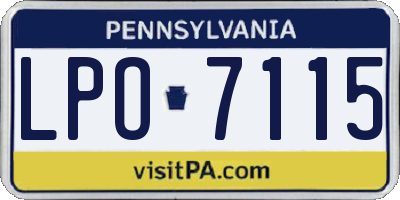 PA license plate LPO7115