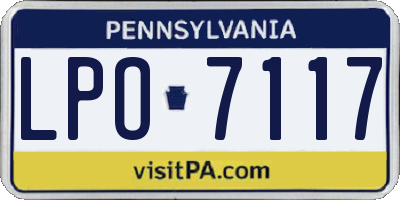PA license plate LPO7117