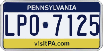 PA license plate LPO7125