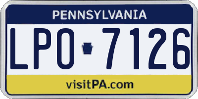 PA license plate LPO7126