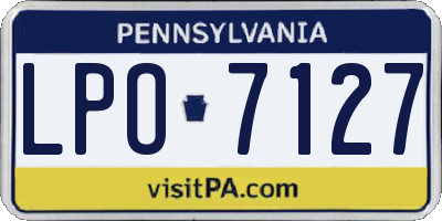 PA license plate LPO7127