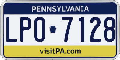 PA license plate LPO7128