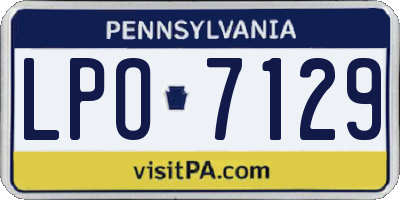 PA license plate LPO7129