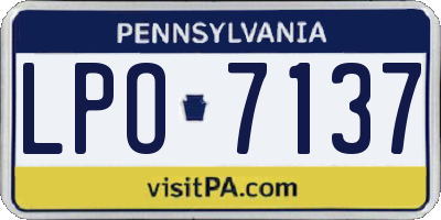 PA license plate LPO7137