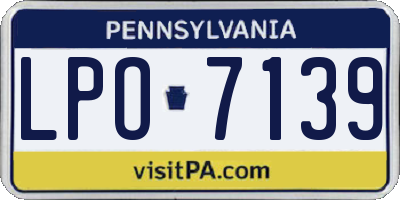 PA license plate LPO7139