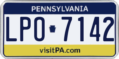 PA license plate LPO7142