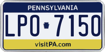 PA license plate LPO7150
