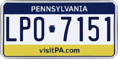 PA license plate LPO7151