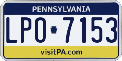 PA license plate LPO7153