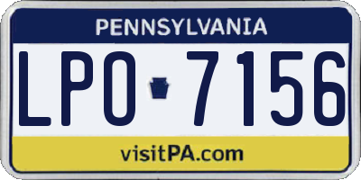 PA license plate LPO7156
