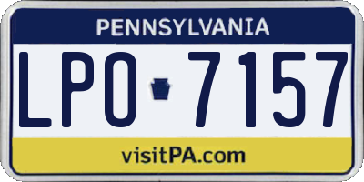 PA license plate LPO7157