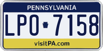 PA license plate LPO7158