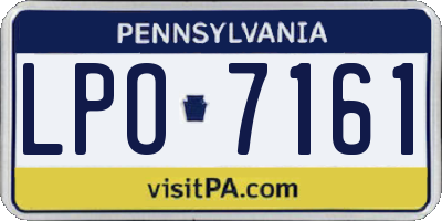 PA license plate LPO7161