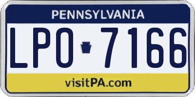 PA license plate LPO7166