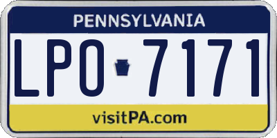 PA license plate LPO7171