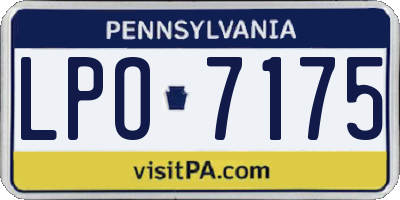 PA license plate LPO7175