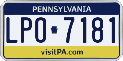 PA license plate LPO7181