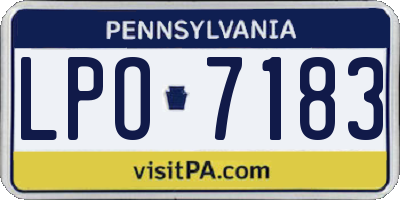 PA license plate LPO7183