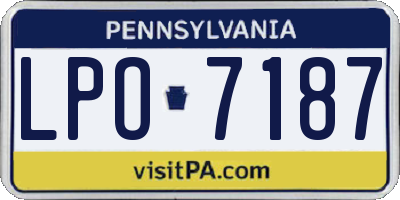 PA license plate LPO7187