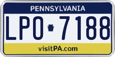 PA license plate LPO7188