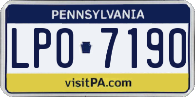 PA license plate LPO7190