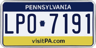 PA license plate LPO7191