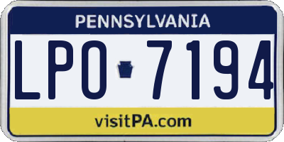 PA license plate LPO7194