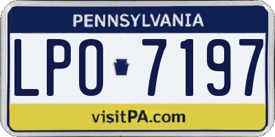 PA license plate LPO7197