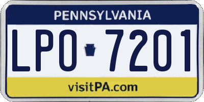 PA license plate LPO7201