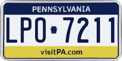 PA license plate LPO7211
