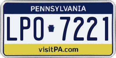 PA license plate LPO7221