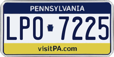 PA license plate LPO7225