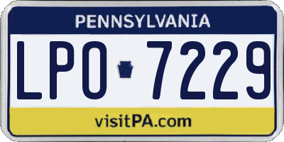 PA license plate LPO7229