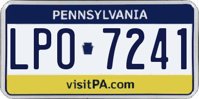 PA license plate LPO7241