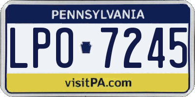 PA license plate LPO7245